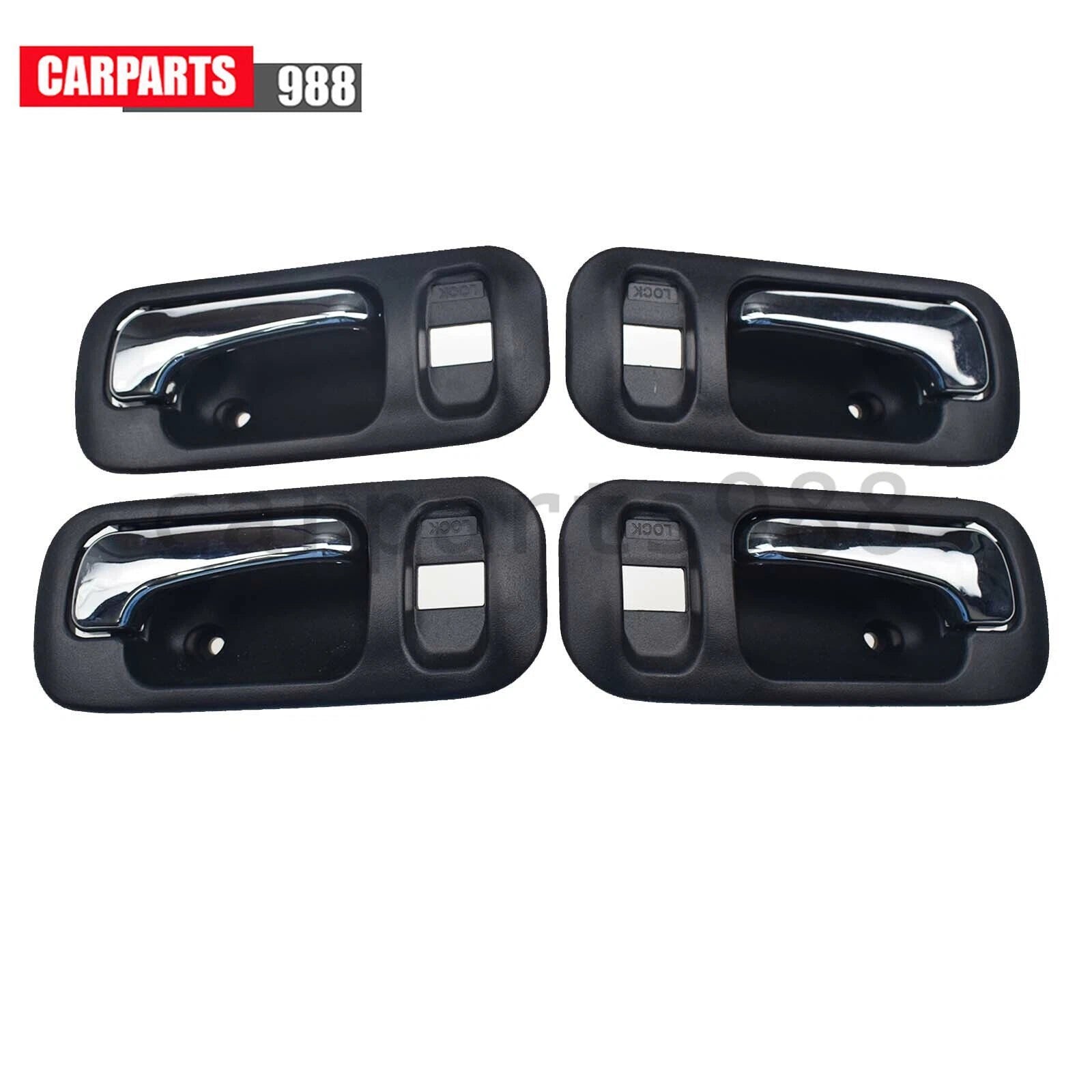 Inside Door Handle Front / Rear LH / RH for Honda CRV 1997-2001 Black & Chrome 6B93BC-57