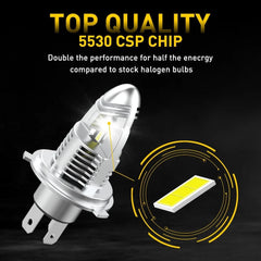 4X AUXITO LED Headlight Bulb H4 9003 HB2 Combo High Low Super White CANBUS Q10 A AUXITO