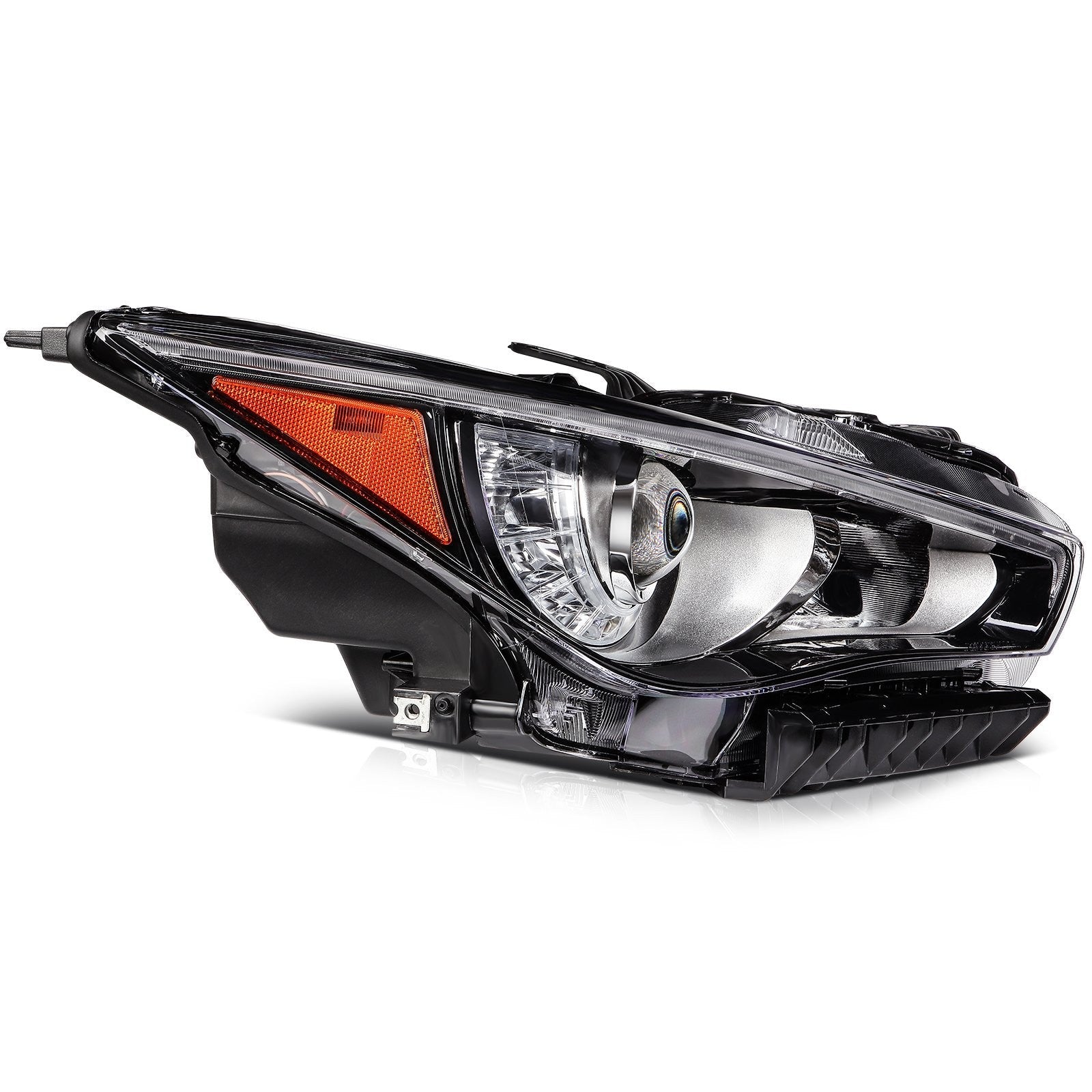 Pair Kit Full LED Headlights Assembly For 2014-2022 INFINITI For Q50 Black Amber 6B93BC-57