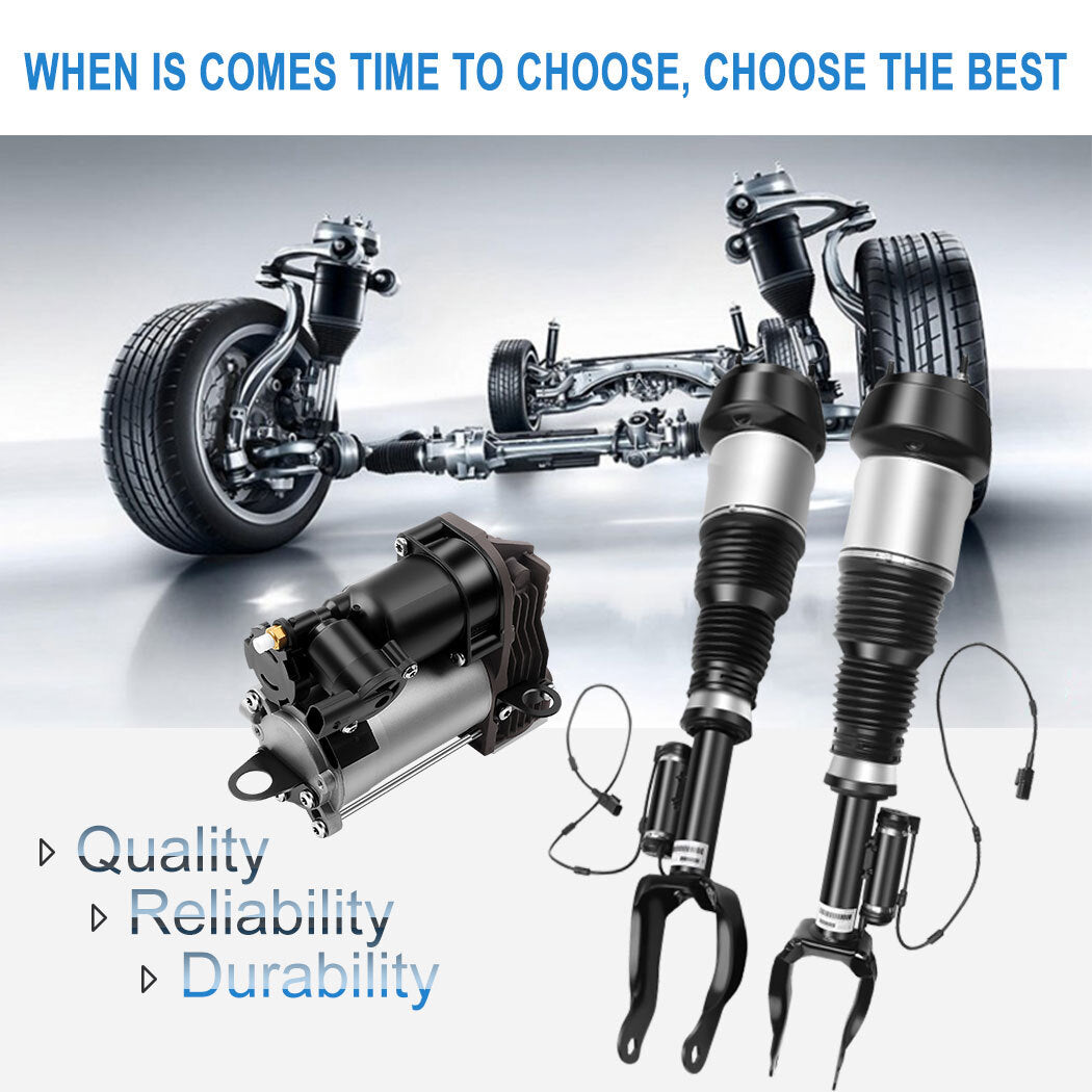 3Pcs Front Air Suspension Shock Air Compressor For Mercedes X166 W166 ML63 GL550 6B93BC-57