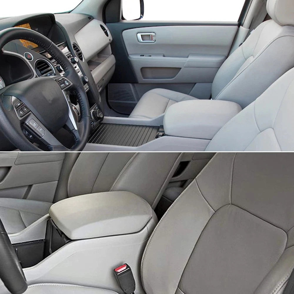 Fits 2009-2015 Leather Pilot Honda Center Console Armrest Cover Lid Skin Gray 6B93BC-57