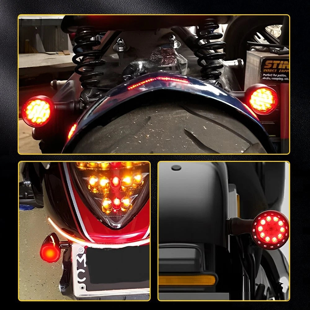 2X Amber LED Motorcycle Turn Signal Indicator Bullet Light Brake Stop DRL Lamp A 6B93BC-57