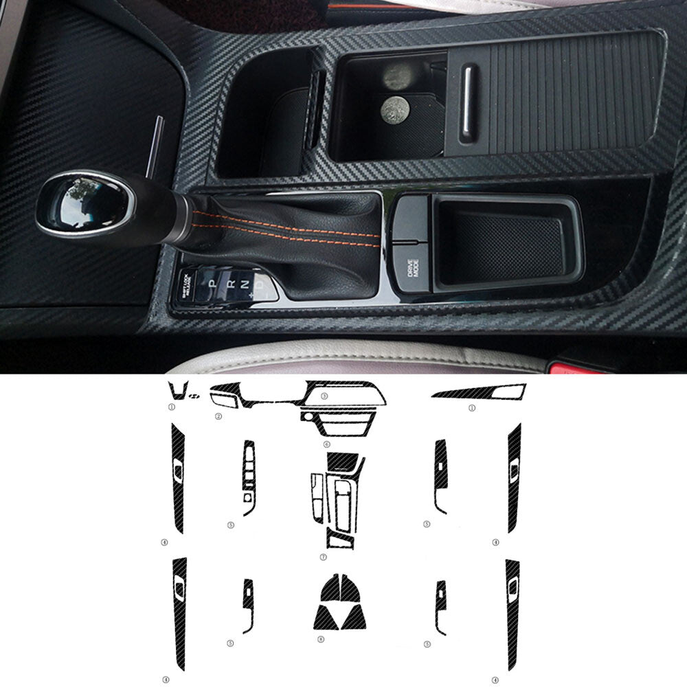 Interior Center Console Carbon Fiber Molding Sticker Fit For Hyundai Sonata 9th