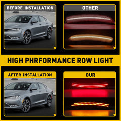 For 2015-2017 Chrysler 200 Front LED Rear Bumper Side Marker Lights Smoked 4PCS 6B93BC-57
