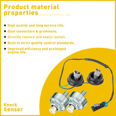 Knock Sensor w/Harness for Chevy GMC 1500 2500 4.8/5.3/6.0L 2002 2003-2007 EOA 6B93BC-57