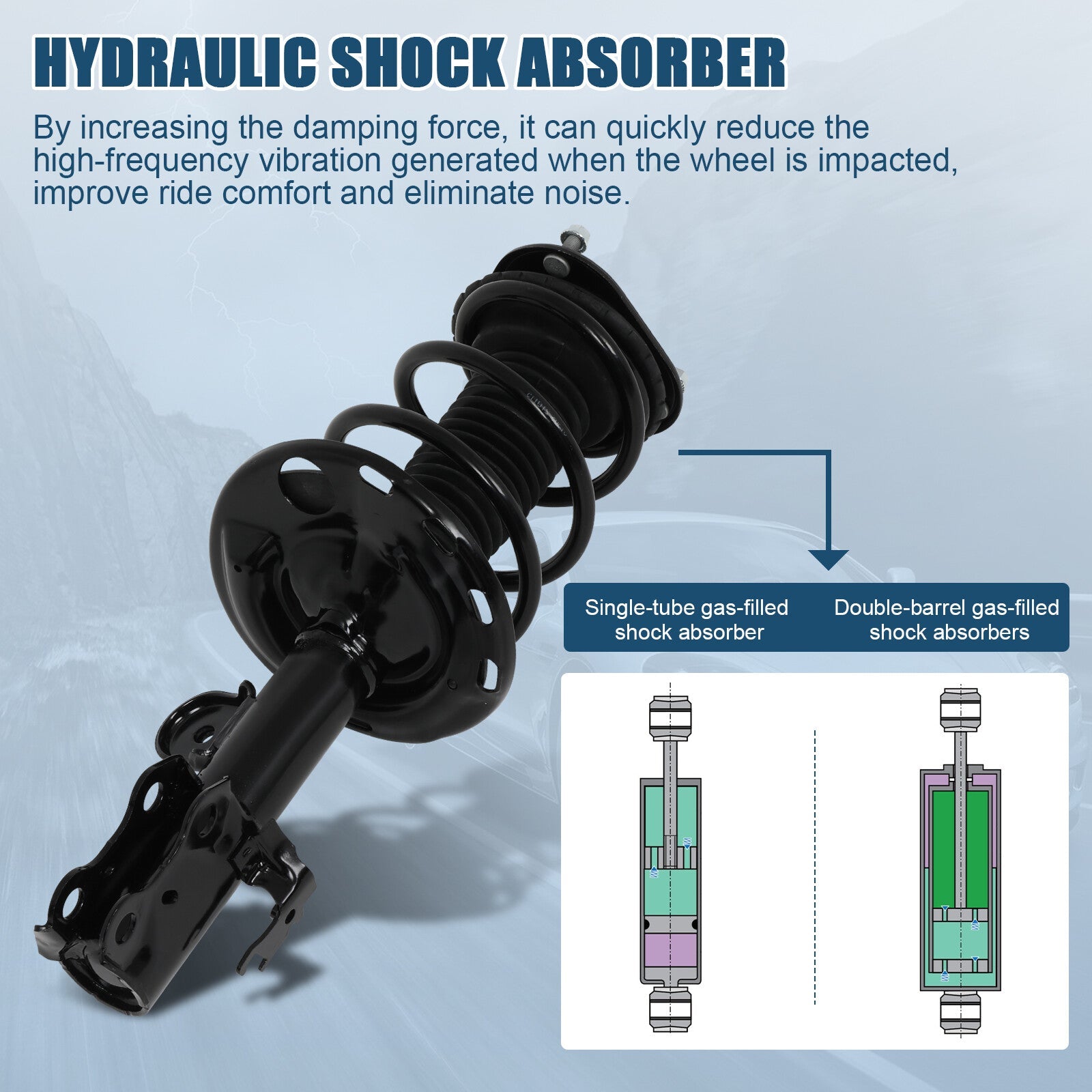 Full (2) Front Quick Struts Shock & Spring Assembly For Toyota Prius V 2012-2016 6B93BC-57