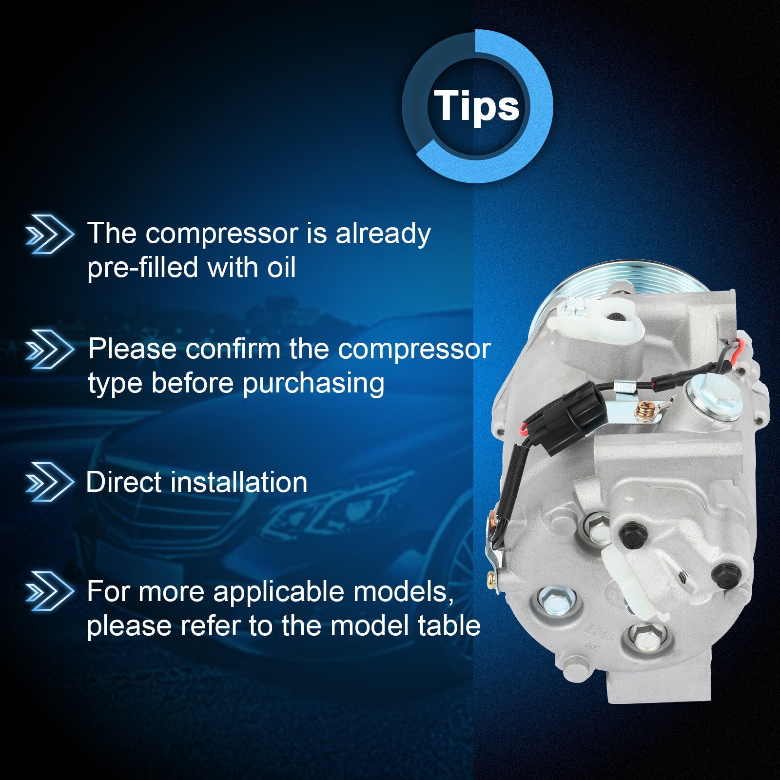 ECCPP A/C AC Compressor For Acura TSX 2.4L 2009-2010 2011 2012 2013 2014 ECCPP