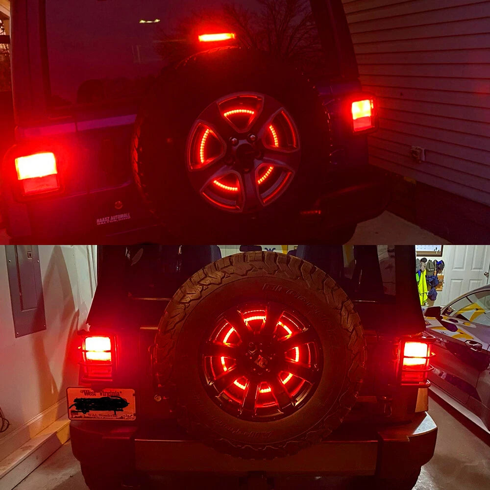 3rd Spare Tire LED Brake Lights High Mount Stop Light for Jeep Wrangler JK 86-21 6B93BC-57