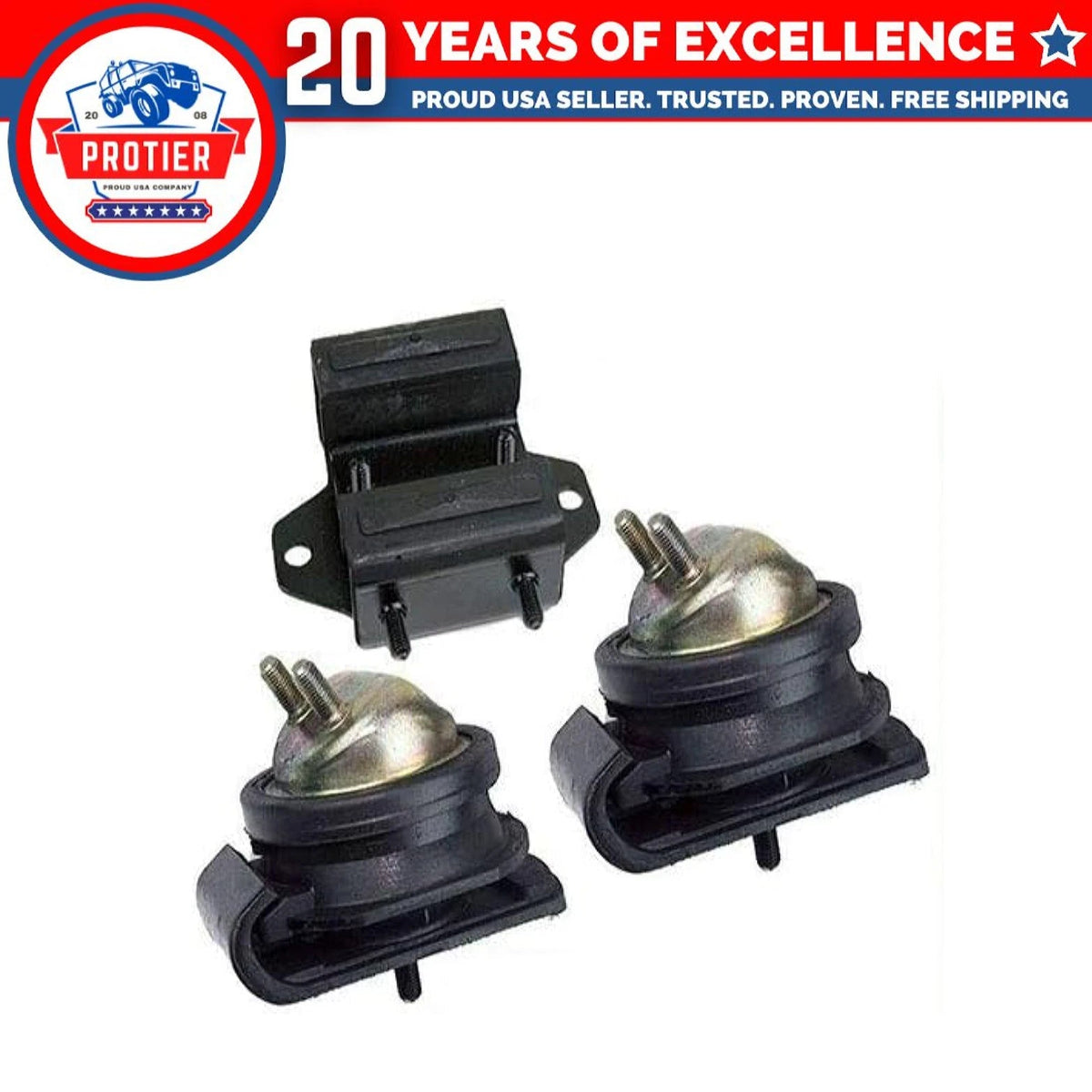 Fits 1989-1994 Nissan 240SX 2.4L Front L & R & Transmission Mount Set 3PCS : 6B93BC-57