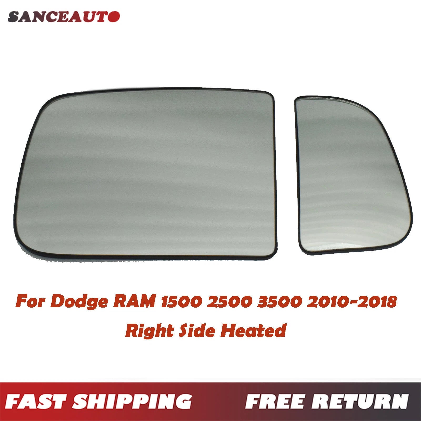 Right For Dodge RAM 10-18 Wing Mirror Glass W/ Backing Heated Spotter 68067731AA 6B93BC-57