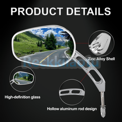 Chrome Rear View Mirrors Fit For Harley Road King Touring XL883 Sportster Fatboy