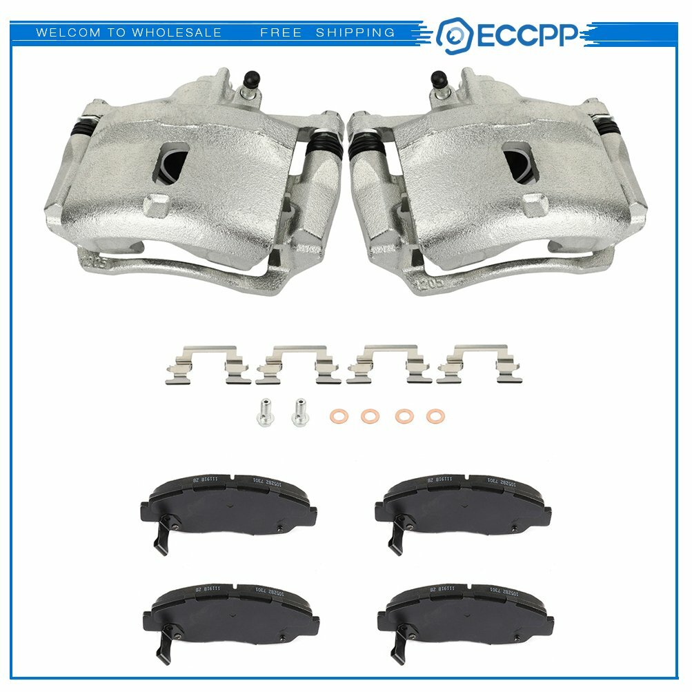 Front Brake Calipers Brake Pads Set 6Pcs For 1997-2000 Acura EL 19B1832 19B1833 6B93BC-57