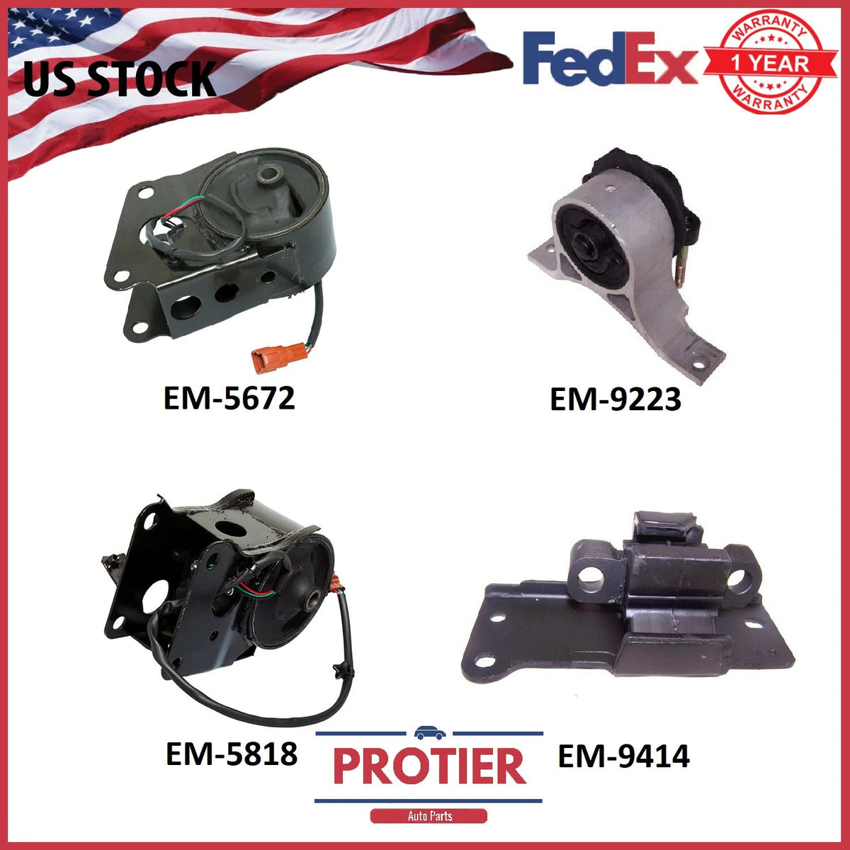 Motor & Trans Mount Set 4PCS for 2003-2007 Nissan Murano 3.5L 2WD with SENSOR 6B93BC-57