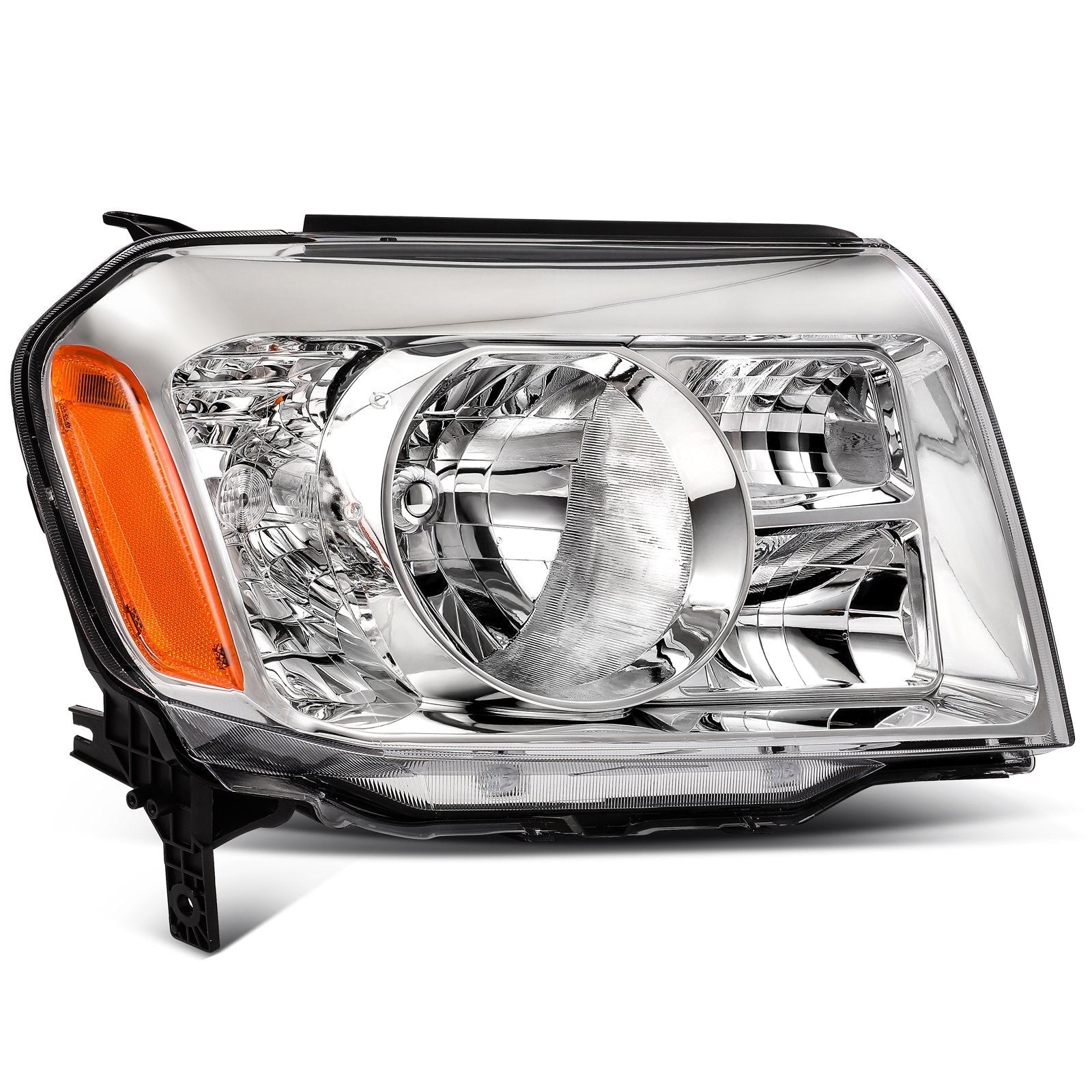 Pair Kit Headlights Assembly For 2009-2011 Honda Pilot SUV 3.5L Chrome Amber 6B93BC-57