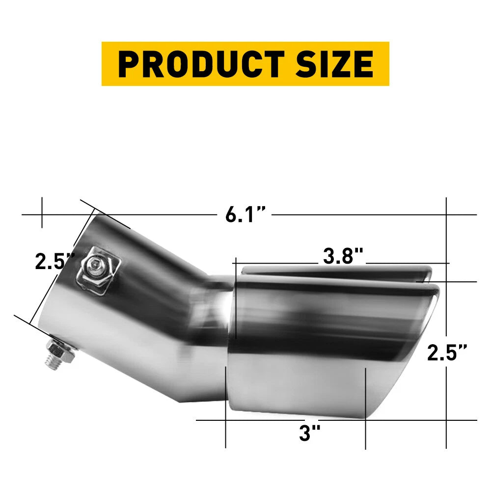 Car Dual Exhaust Pipe Tail Muffler Tip Auto Accessories Replace Chrome Tips EOA 6B93BC-57