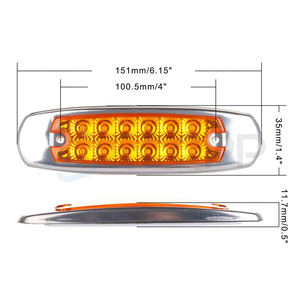 10pcs Amber Red For Peterbilt Incandescent Marker Clearance Sleeper Panel Light 6B93BC-57