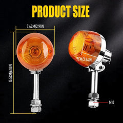 2PC Motorcycle Turn Signal Indicator Amber Blinker Light Mini Lamp Universal EOA 6B93BC-57