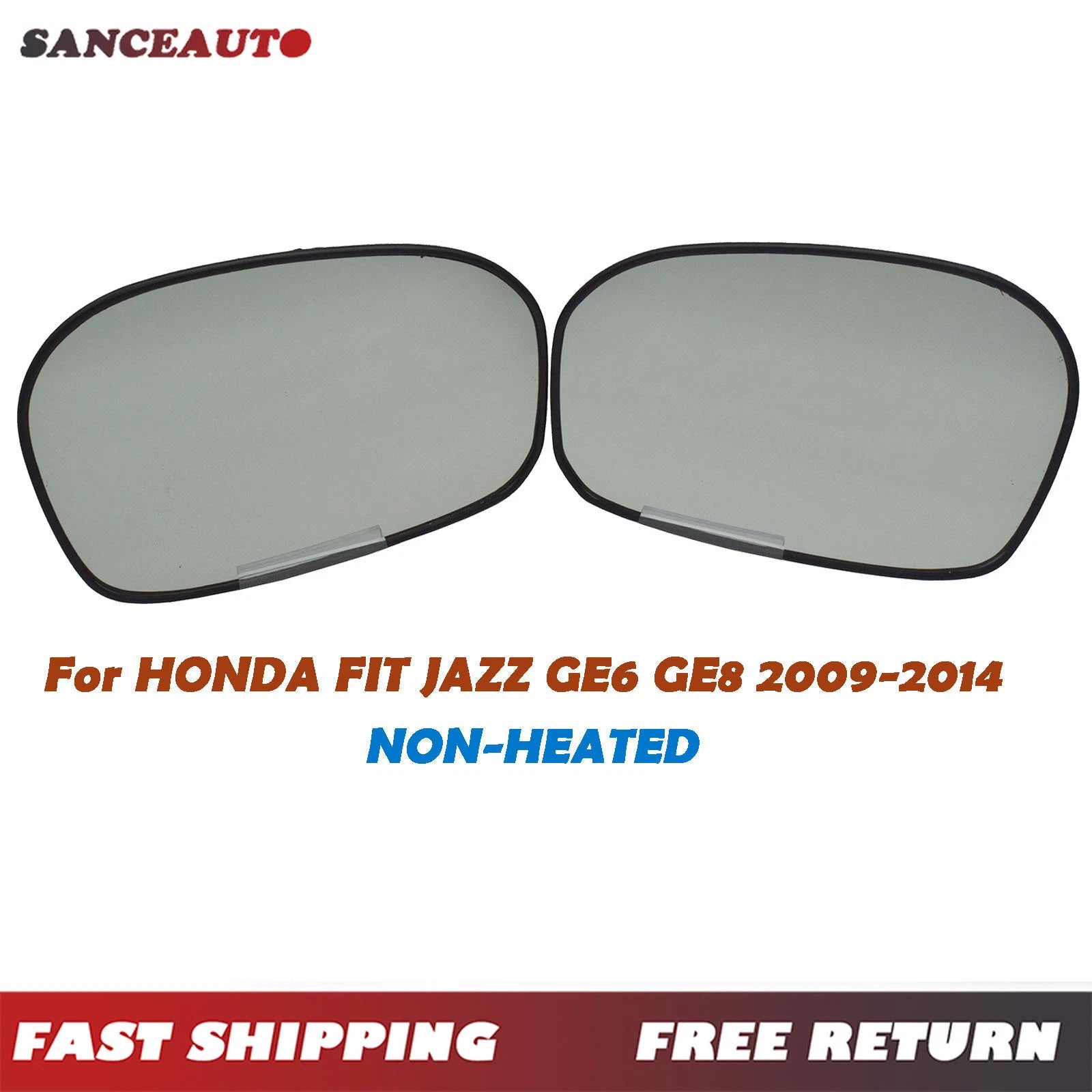 Pair Wing Side Mirror Glass Lens Non-Heated For Honda Jazz FIT GE6 GE8 2009-2014 6B93BC-57