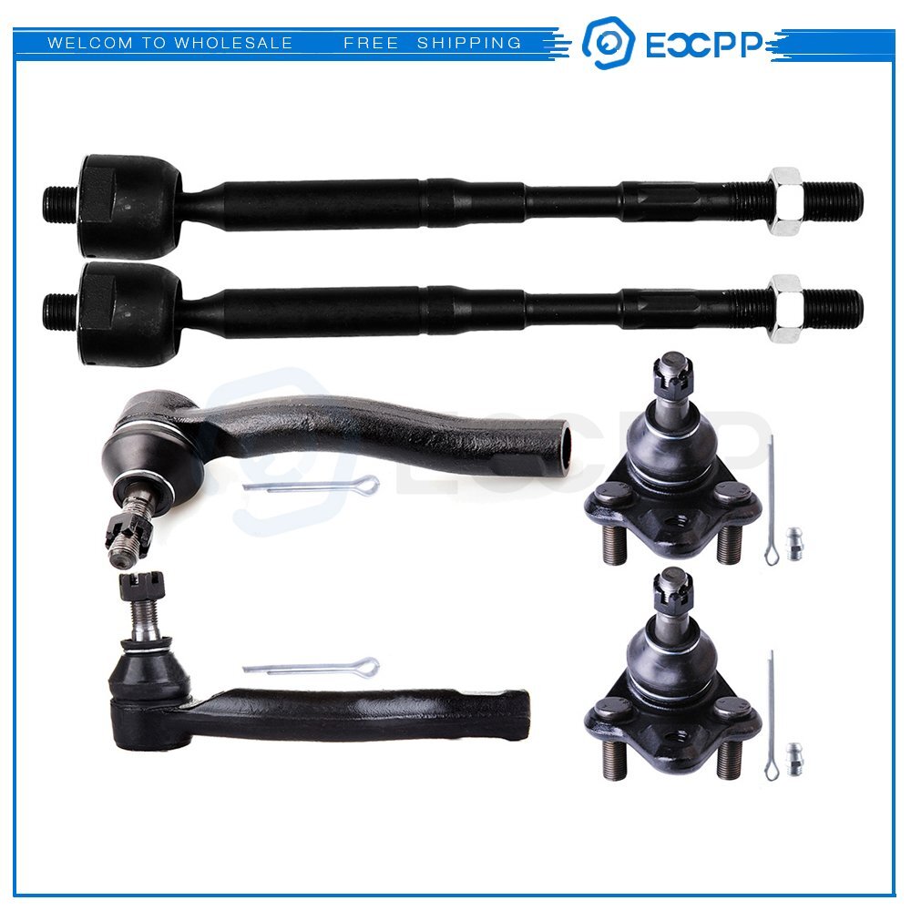 For 2003-08 Toyota For Corolla 6Pcs Front Inner Outer Tie Rods Lower Ball Joints