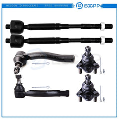 For 2003-08 Toyota For Corolla 6Pcs Front Inner Outer Tie Rods Lower Ball Joints