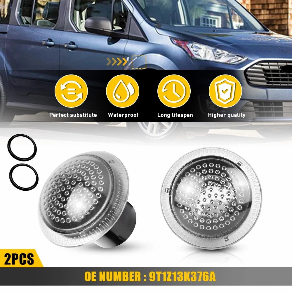 Clear Front Corner Side Marker Lights Housing For 2010-21 Ford Transit Connect A 6B93BC-57