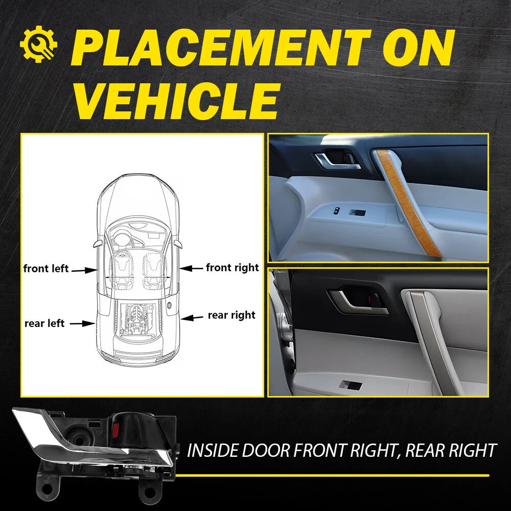 Front Passenger Silver lever Interior Door Handle For 08-13 Toyota Highlander EA 6B93BC-57