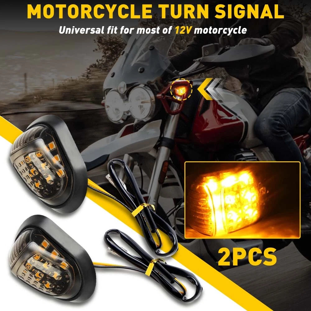 LED Turn Signal Indicator Light Amber Blinker Flush Mount Universal Motorcycle 6B93BC-57