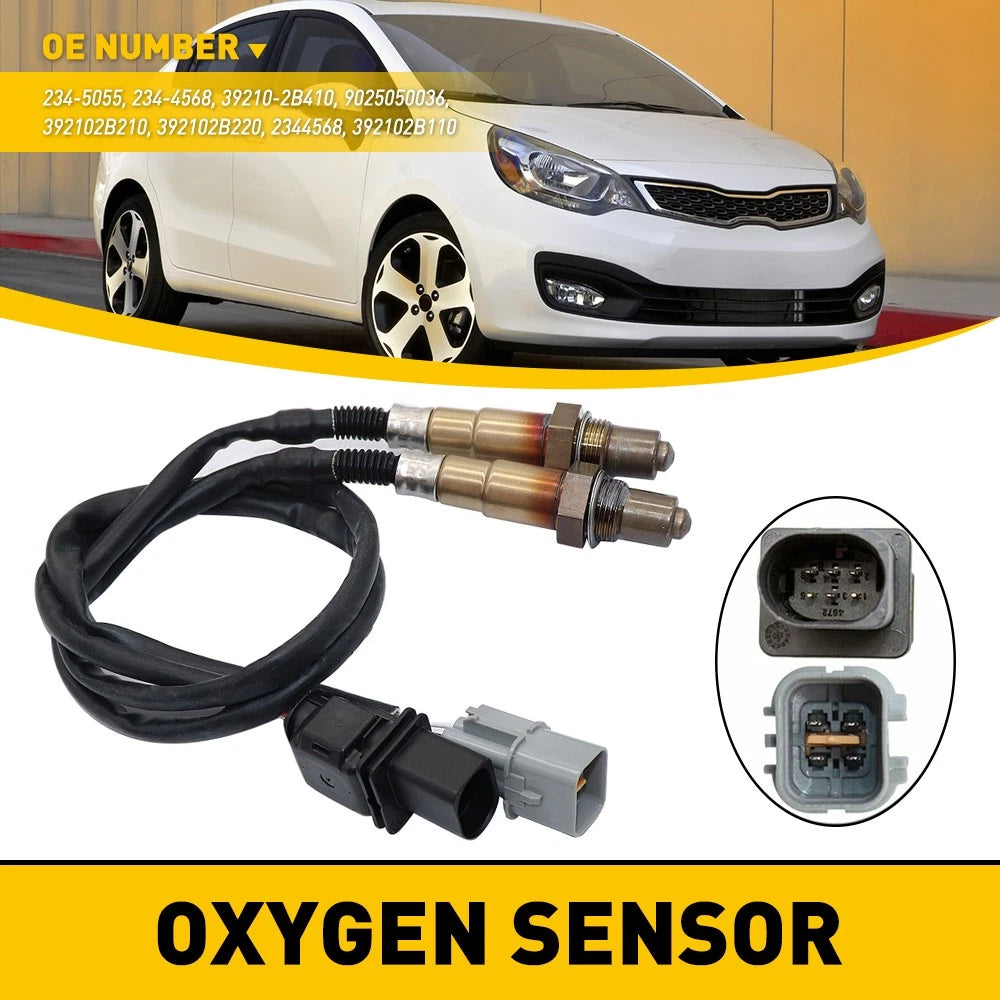 2pcs Up+Downstream Oxygen Sensor Fits 2012-14 Hyundai Accent Veloster L4, 1.6L A 6B93BC-57