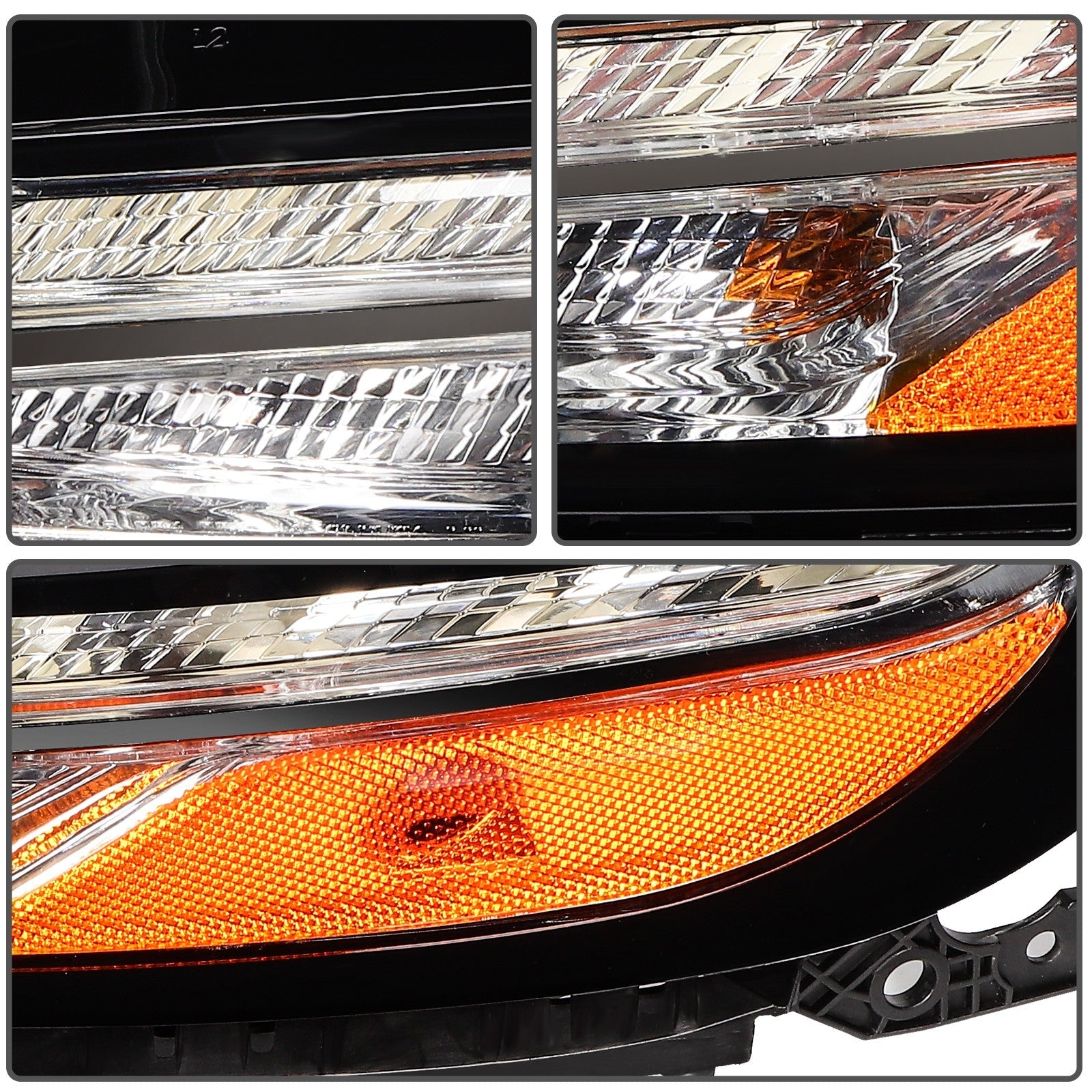 Headlights Assembly Pair For 2014-18 Jeep Cherokee w/LED DRL Left+Right 6B93BC-57