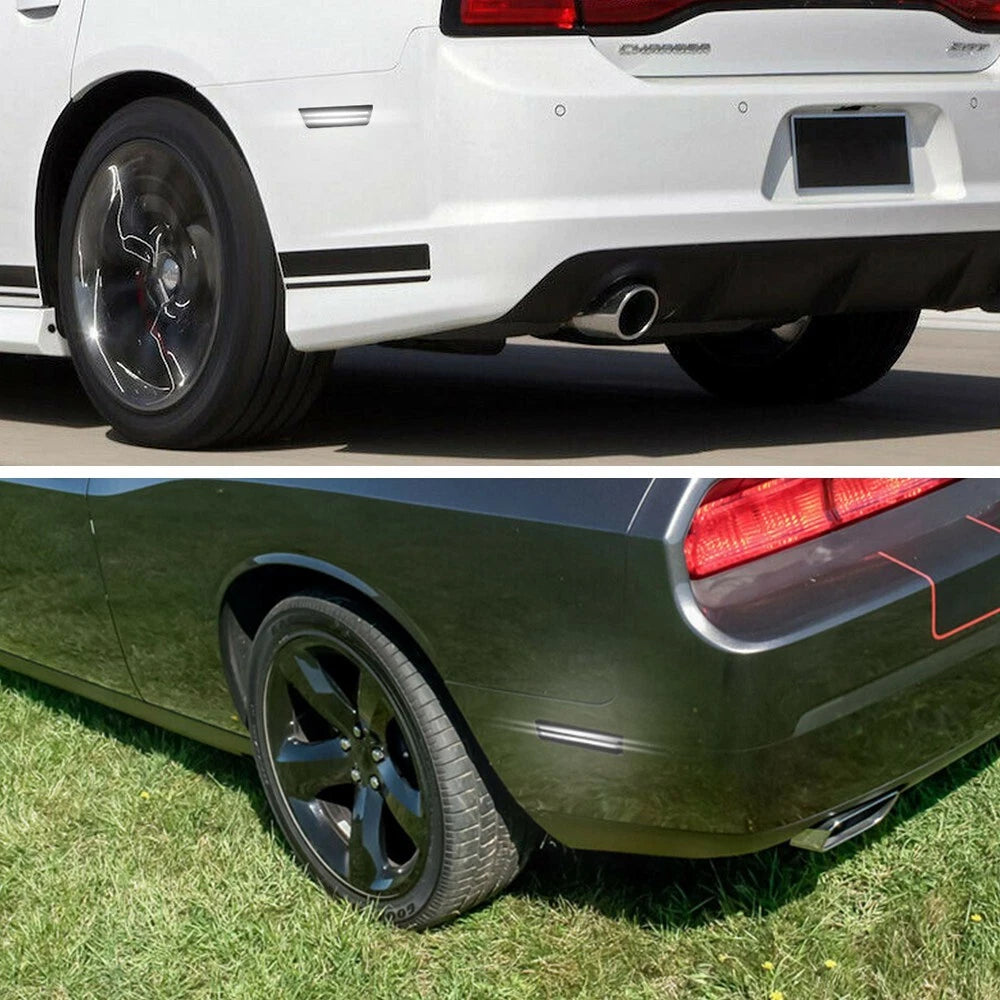 For 2011-2014 Dodge Charger White LED Smoked Rear Fender Side Marker Lights Lamp 6B93BC-57
