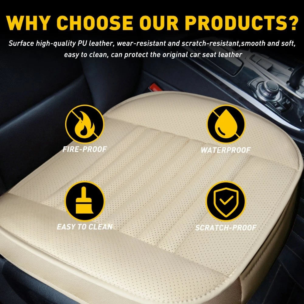 Beige Front Leather Car Seat Cover Surround Full For Auto Interior Universal EOA 6B93BC-57