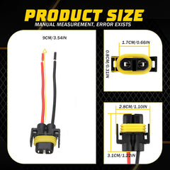 Wire Pigtail Female S H11 Two Harness Head Light Low Beam Socket Connector Plug 6B93BC-57