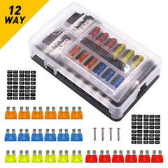 Fuse Box with Negative Bus Blade Fuses Holder Block LED for Car Boat Truck EOA 6B93BC-57