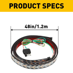 48" Inch Truck Tailgate Strip LED Sequential Brake Signal Tail Light Bar 6B93BC-57