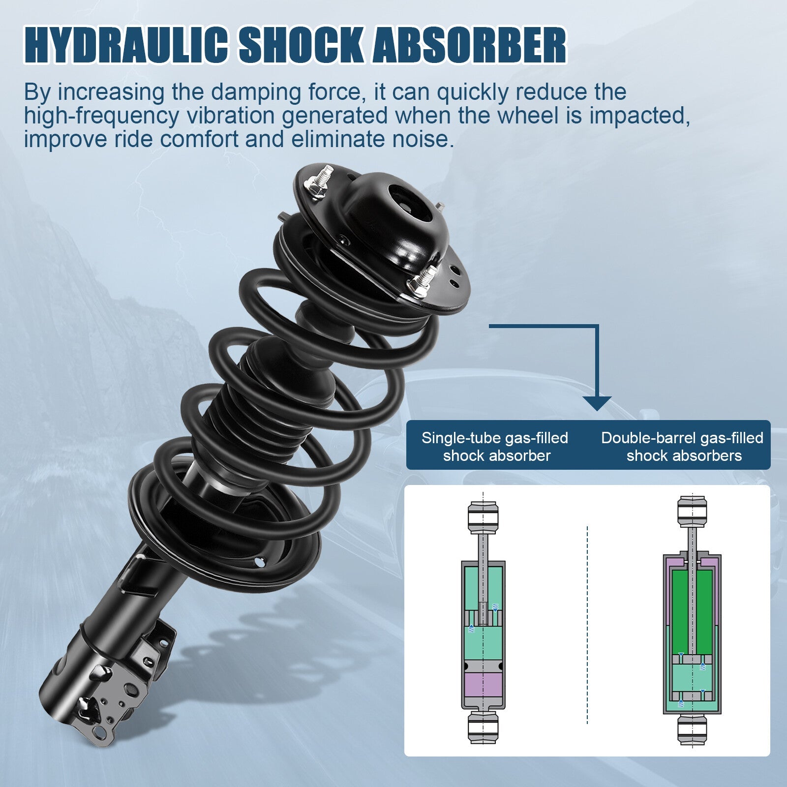 2Pcs For Chevrolet Malibu Pontiac G6 Complete Front Struts with Springs & Mounts 6B93BC-57