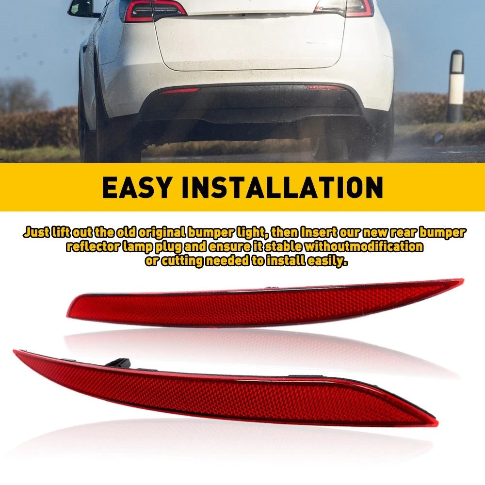 For 22 2020 Tesla Model Y Tail Bumper Rear light Reflector Case pair RH LH Side 6B93BC-57