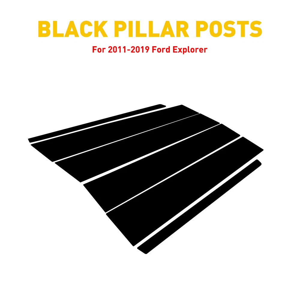For Ford Explorer 2011-2017 2018 2019 Black Pillar Post Window Door Cover Trim A 6B93BC-57