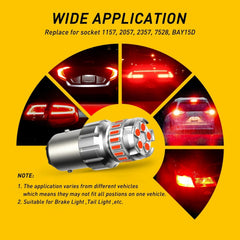 2X 1157 2057 2357 7528 BAY15D LED Bulbs Red Tail Stop Brake Turn Signal Light EA 6B93BC-57