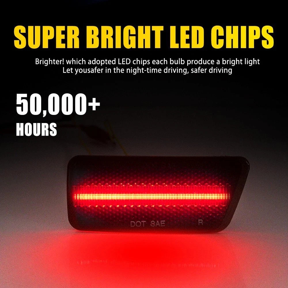 For 2021-2023 Ford Bronco Sport Rear Red Side Marker Light Set RH LH LED Bulbs A 6B93BC-57