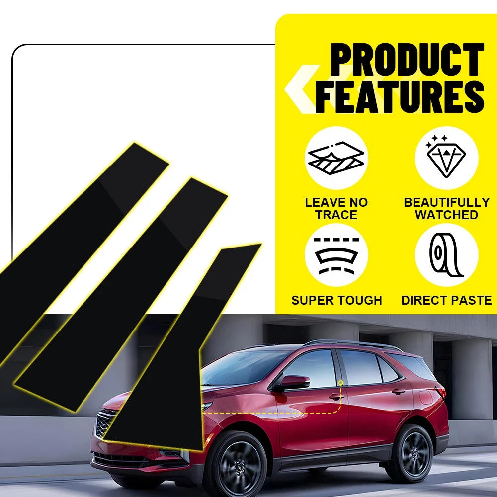 Fit For VW Jetta MK7 2019-2021 Gloss Black 6PC Pillar Posts Door Trim Cover Set 6B93BC-57
