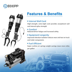 3Pcs Front Air Suspension Shock Air Compressor For Mercedes X166 W166 ML63 GL550 6B93BC-57