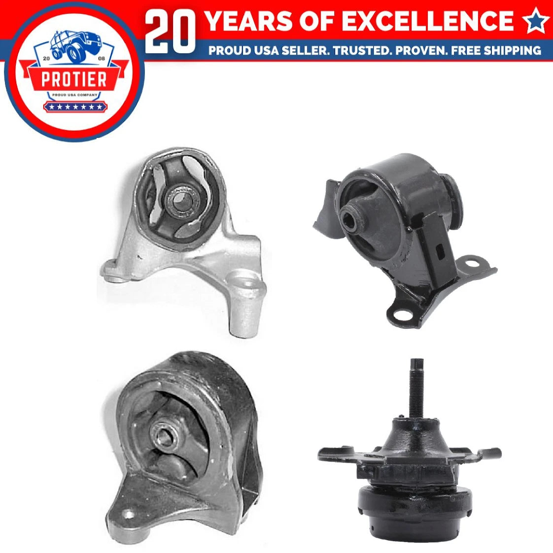 Motor & Trans Mount 4PCS Set Fit 01-05 Acura EL 1.7L / Honda Civic 1.7L Manual 6B93BC-57