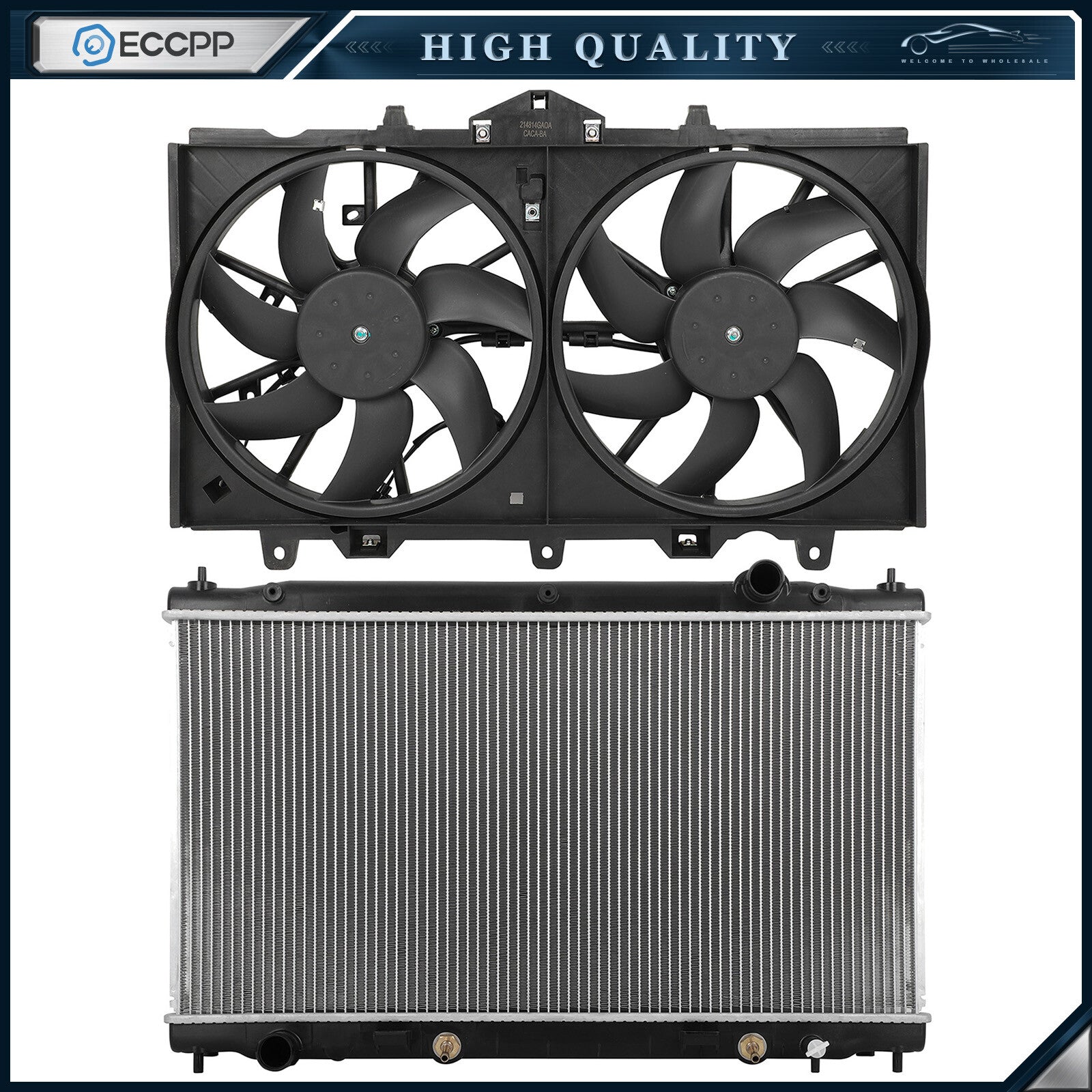 Electric Engine Radiator Cooling Fan Kit For 2014 2015 2016-2018 INFINITI Q50 6B93BC-57
