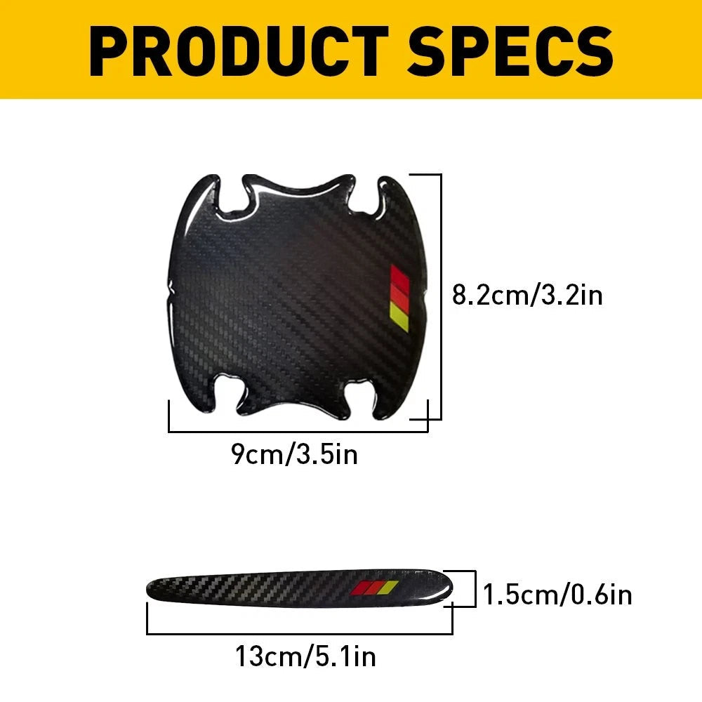8x Car Door Handle Bowl Guard Protective Film Sticker Reflective Strips Scratch 6B93BC-57