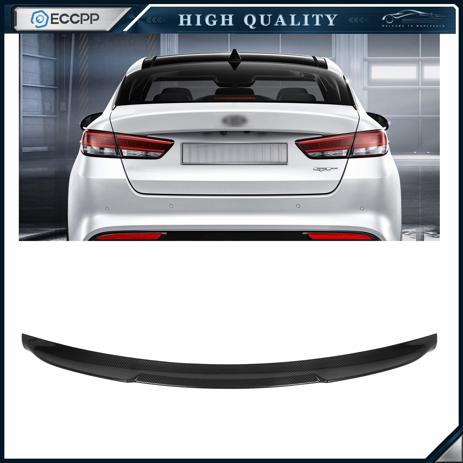 Fits 2016-2020 Kia Optima K5 Carbon Fiber Rear Spoiler Lip KOEEP