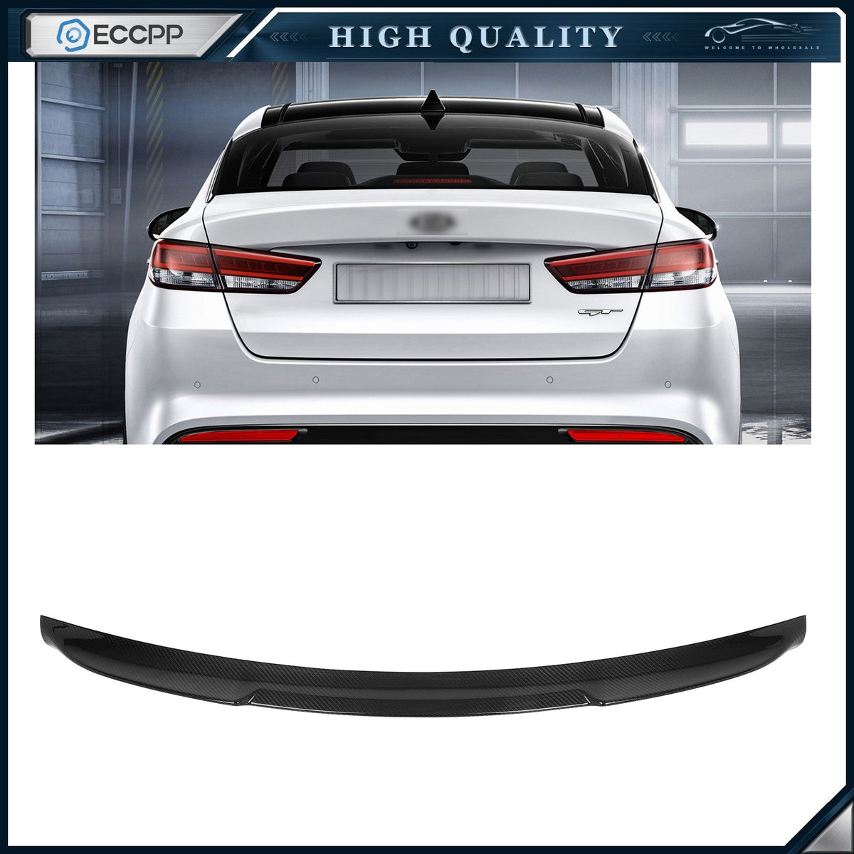 Fits 2016-2020 Kia Optima K5 Carbon Fiber Rear Spoiler Lip KOEEP