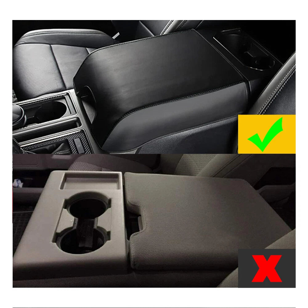 Leather Center Console Lid Armrest Cover Fit 2015-2020 Ford F150 Lid cover EOA 6B93BC-57
