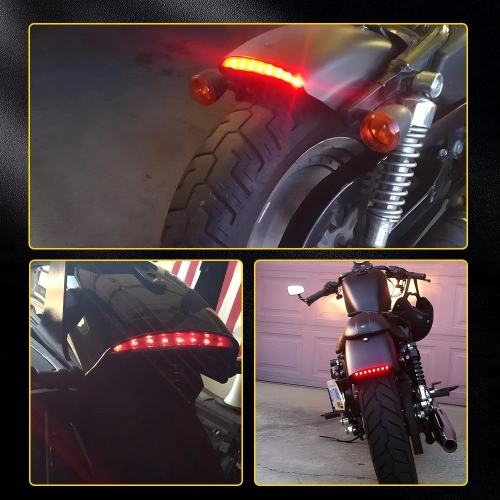 LED Fender Brake Tail Light Turn Signal For Harley Sportster 883 1200 Iron Dyna 6B93BC-57