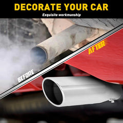 Car exhaust tip 2.5'' Inlet Steel Stainless Muffler Pipe Bolt on Design 3'' US 6B93BC-57