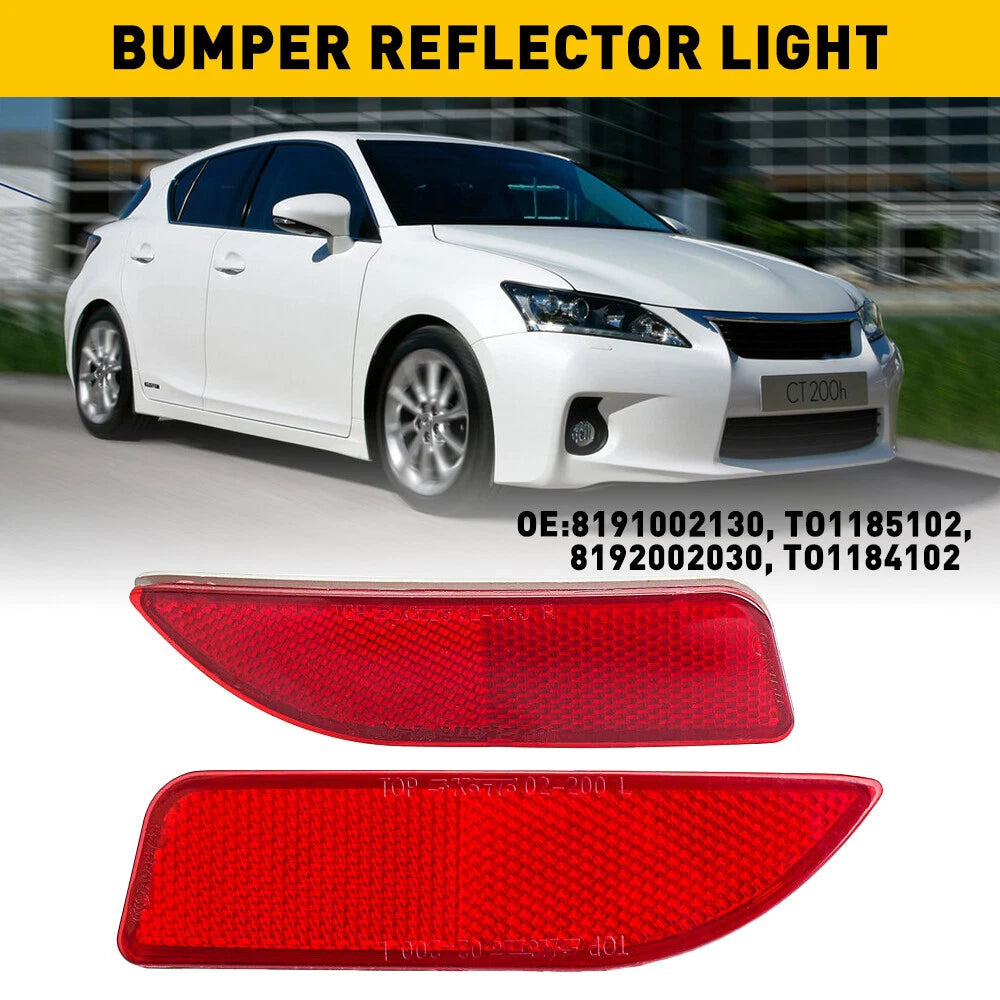 2X Rear Bumper Reflector Red Left+Right FOR 2011 12 13 Lexus CT 200h CT200h EOA 6B93BC-57